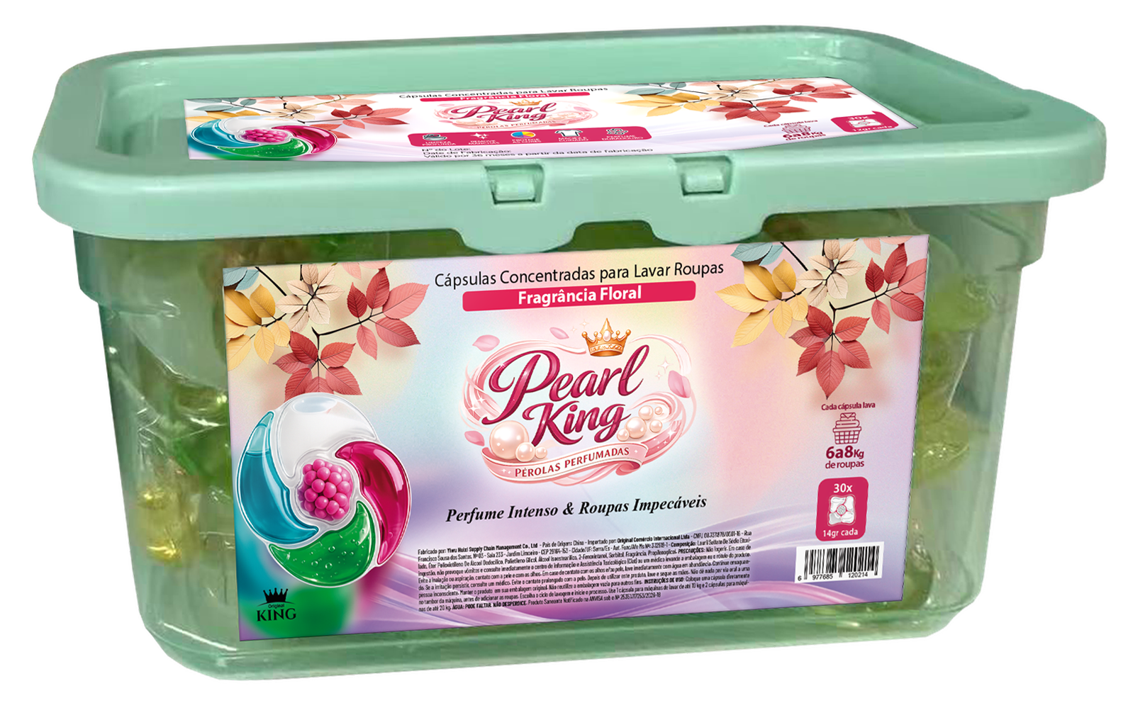 Embalagem Pearl King Floral sobre a embalagem Lavanda