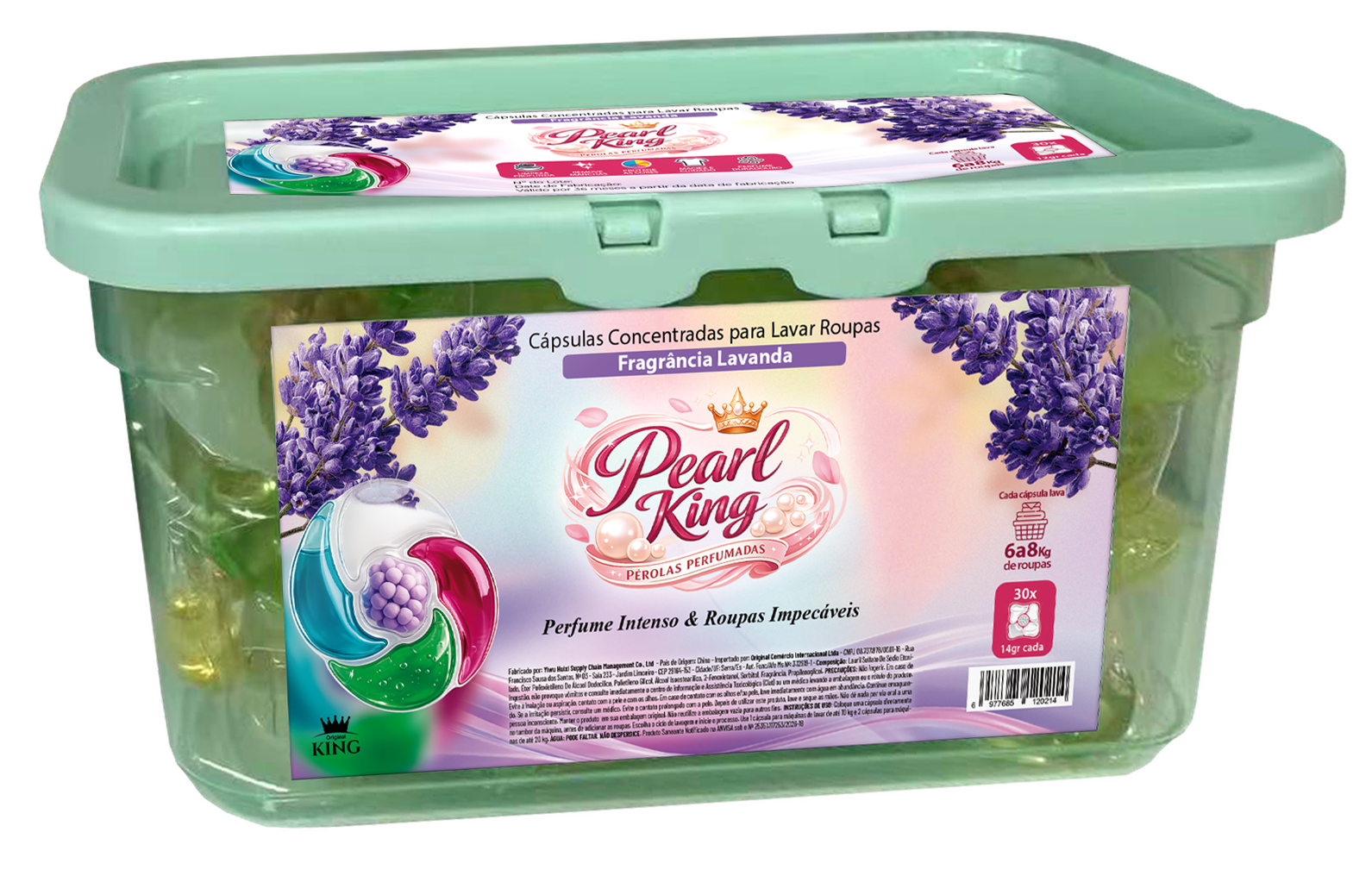 Embalagem Pearl King Lavanda sobre a embalagem Lírio