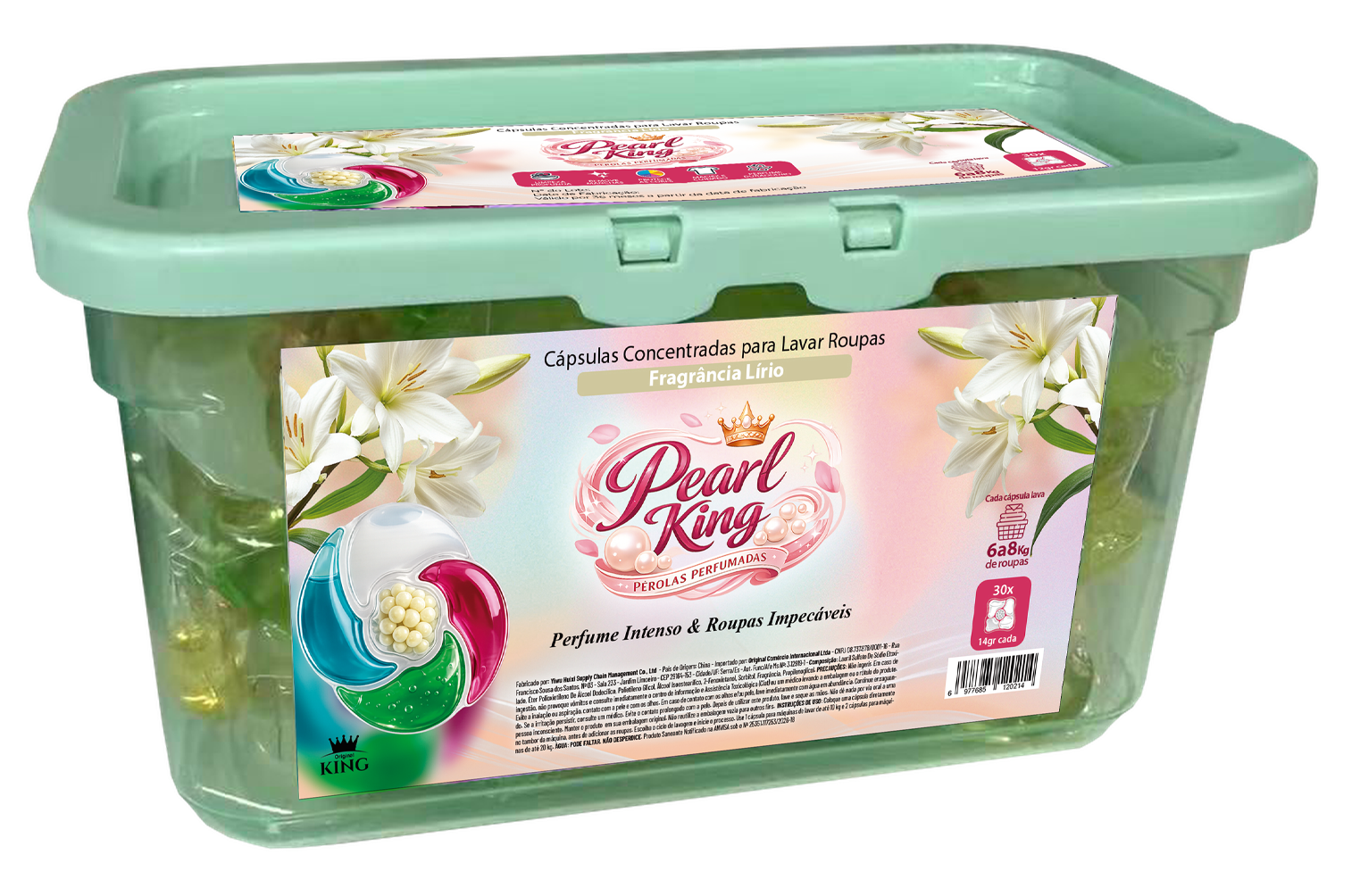 Embalagem Pearl King Lírio na base da pilha